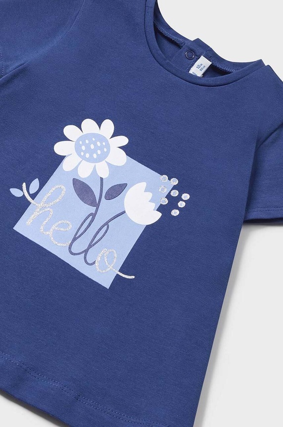 Dziewczynka Mayoral t-shirt niemowlęcy 1014.4Q.Baby.PPYH granatowy