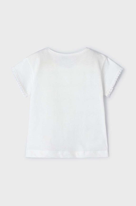 Dziewczynka Mayoral t-shirt bawełniany dziecięcy 3083.6D.Mini.PPYH beżowy