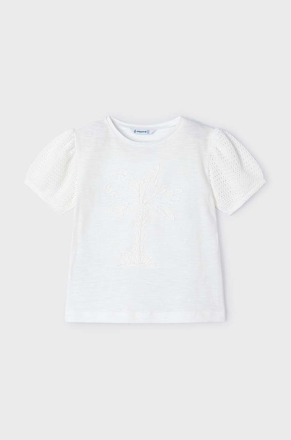 Mayoral t-shirt in cotone per bambini 3085.6F.Mini.PPYH beige SS24