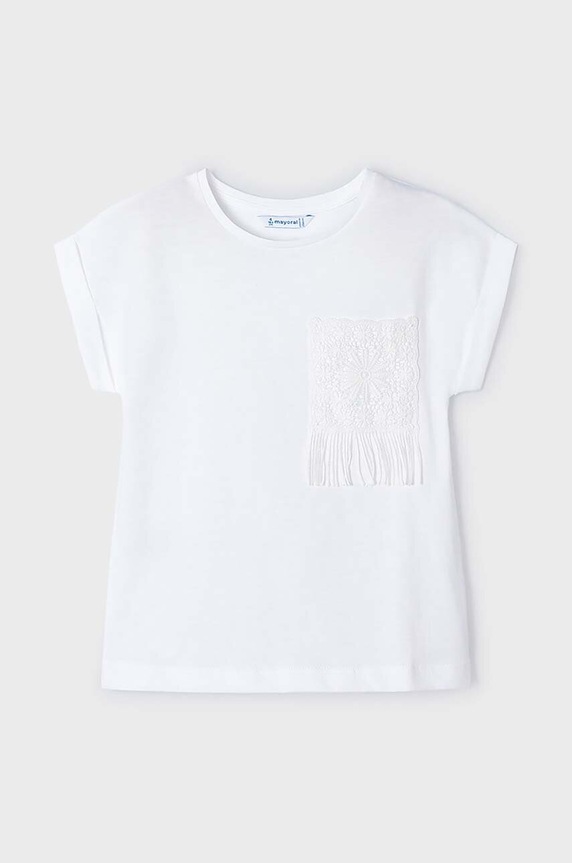Mayoral t-shirt dziecięcy kod QR do gry 3087.6H.Mini.PPYH biały SS24