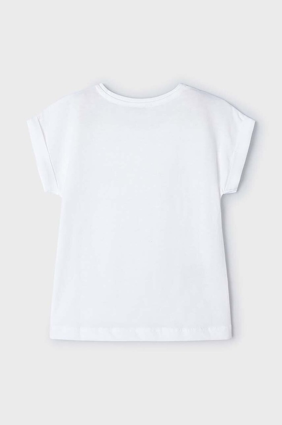 Dziewczynka Mayoral t-shirt dziecięcy kod QR do gry 3087.6H.Mini.PPYH biały