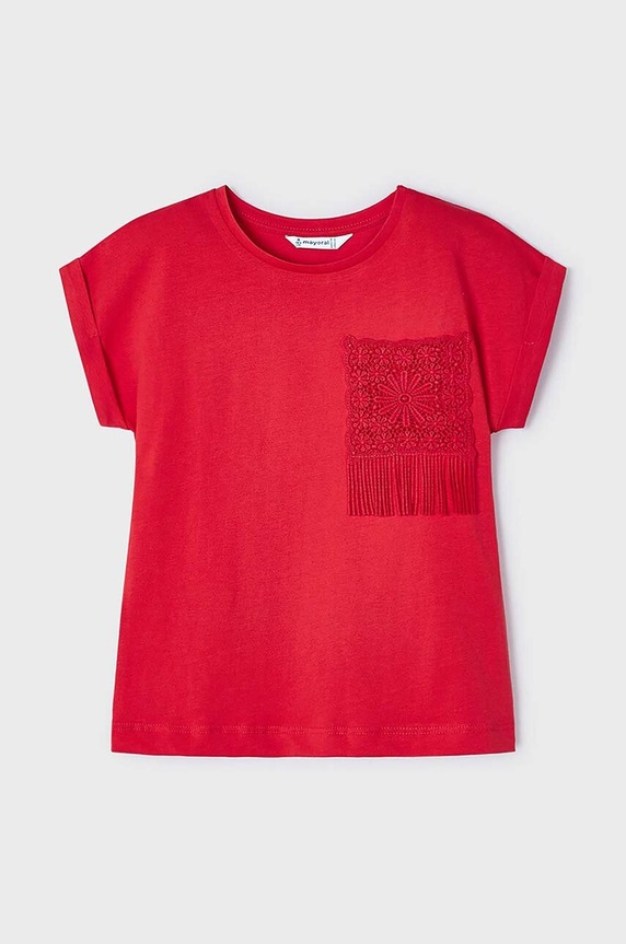 Mayoral t-shirt dziecięcy kod QR do gry 3087.6H.Mini.PPYH fioletowy SS24