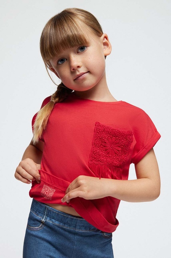 Mayoral t-shirt dziecięcy kod QR do gry 3087.6H.Mini.PPYH fioletowy