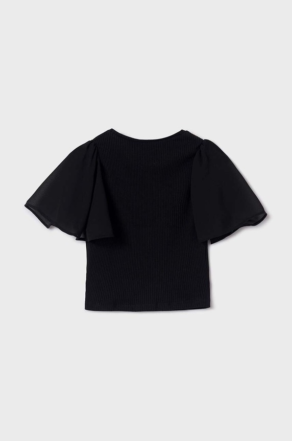 Dziewczynka Mayoral t-shirt dziecięcy 6004.8E.Junior.PPYH czarny
