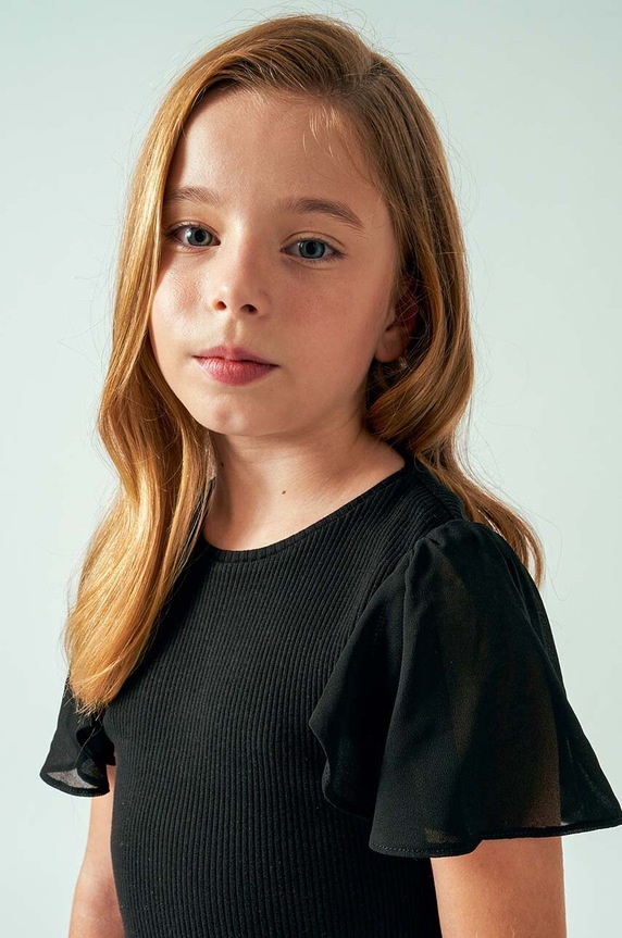 Mayoral t-shirt dziecięcy 6004.8E.Junior.PPYH czarny