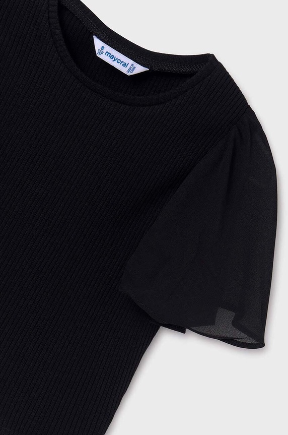 Mayoral t-shirt dziecięcy czarny 6004.8E.Junior.PPYH