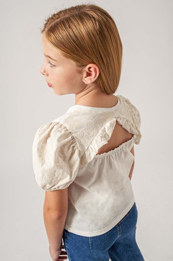 Mayoral t-shirt bawełniany dziecięcy 6014.8F.Junior.PPYH