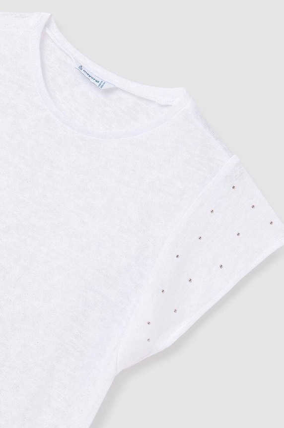 Dziewczynka Mayoral t-shirt dziecięcy 6019.8E.Junior.PPYH biały