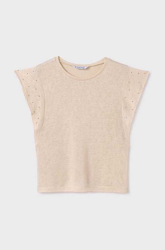 Mayoral t-shirt dziecięcy 6019.8E.Junior.PPYH beżowy SS24
