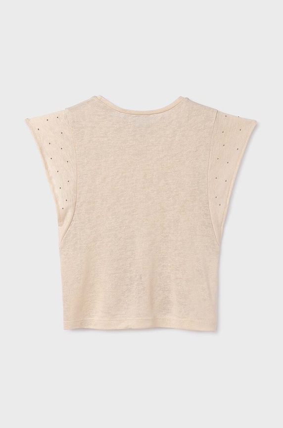 Dziewczynka Mayoral t-shirt dziecięcy 6019.8E.Junior.PPYH beżowy