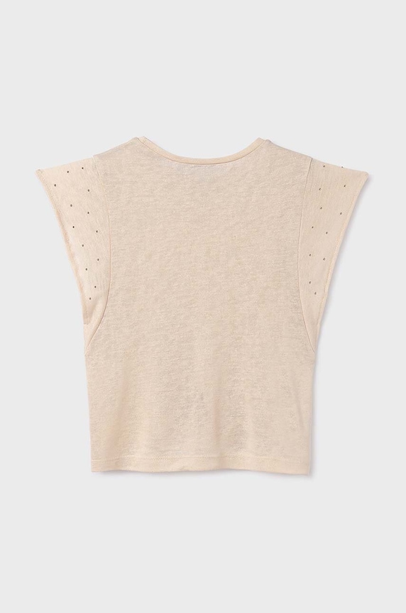 Dziewczynka Mayoral t-shirt dziecięcy 6019.8E.Junior.PPYH beżowy