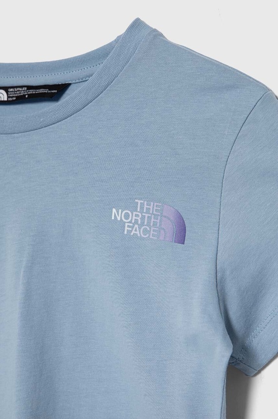 Lány The North Face gyerek pamut póló RELAXED GRAPHIC TEE 2 NF0A87V8 türkiz