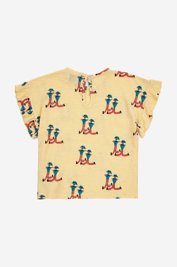 Bobo Choses tricou de bumbac pentru copii 124AB012 galben SS24