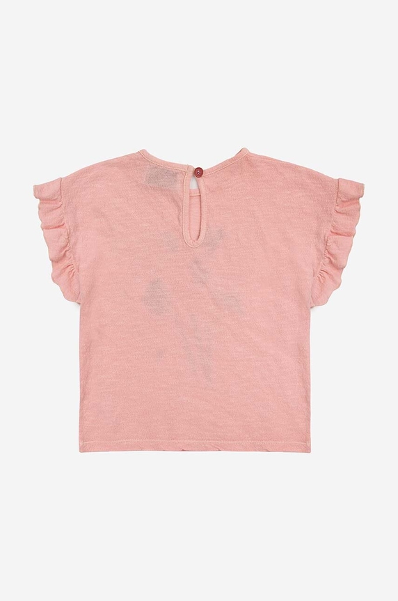 Dziewczynka Bobo Choses t-shirt bawełniany niemowlęcy 124AB011 różowy