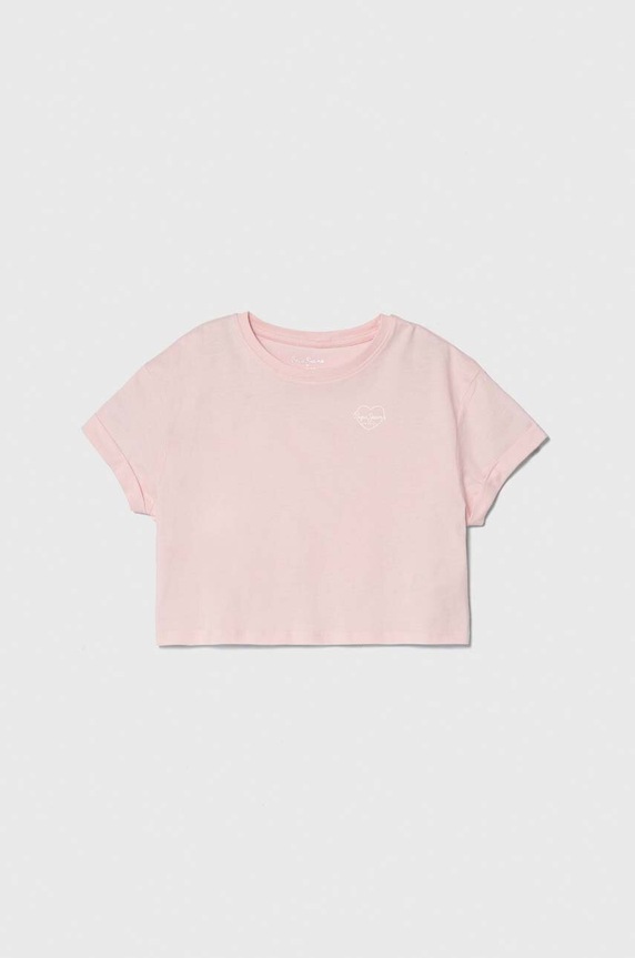 Pepe Jeans tricou de bumbac pentru copii NICKY print roz PG503070