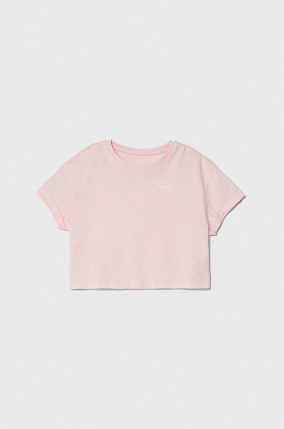 Pepe Jeans tricou de bumbac pentru copii NICKY print roz PG503070