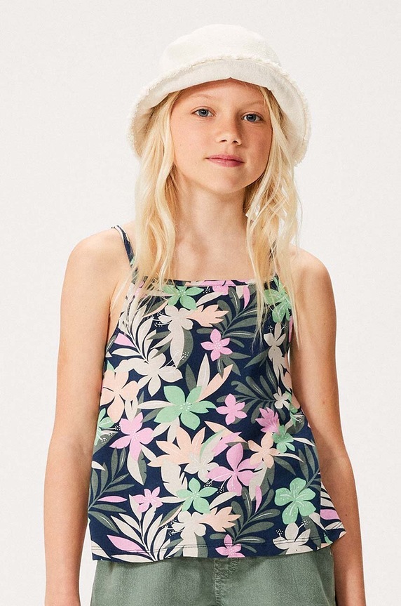 Παιδικό βαμβακερό τοπ Roxy BAILA PA MI βαμβάκι σκούρο μπλε ERGKT03250