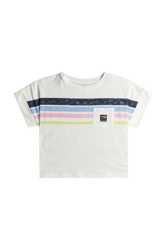 Roxy tricou de bumbac pentru copii SWIMMININTHESTA print alb ERGZT04035