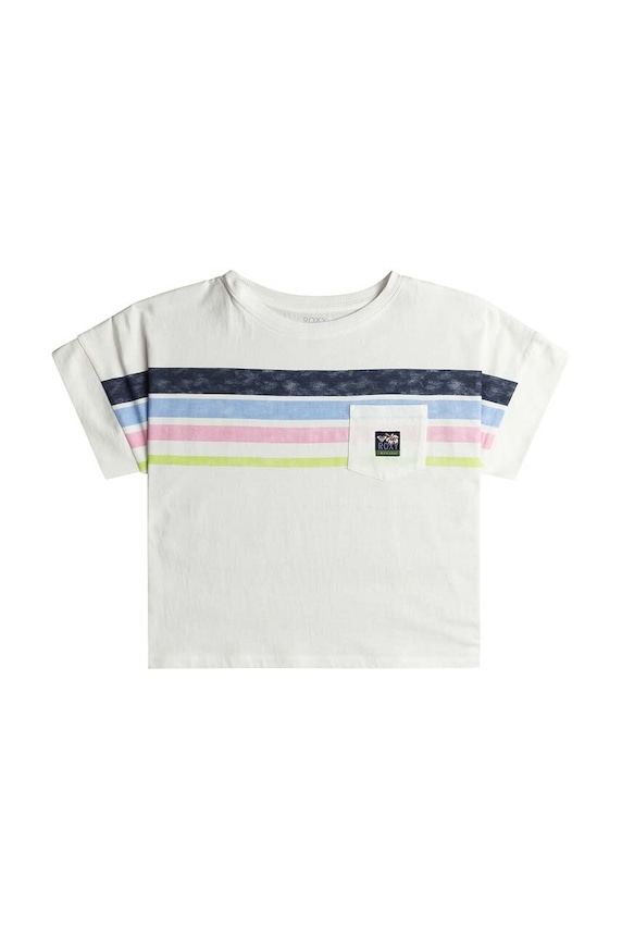 Roxy tricou de bumbac pentru copii SWIMMININTHESTA print alb ERGZT04035