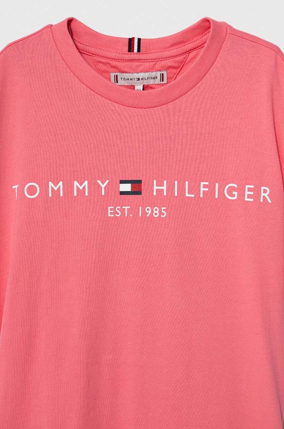 DÍVKA Dětské bavlněné tričko Tommy Hilfiger KS0KS00397.G.128.176 růžová