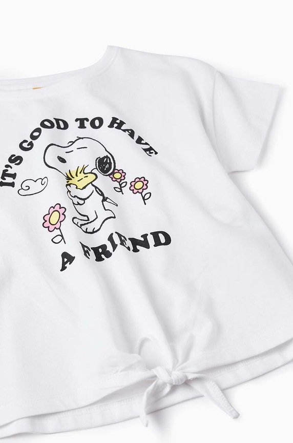 Dziewczynka zippy t-shirt bawełniany dziecięcy 3105980101 biały