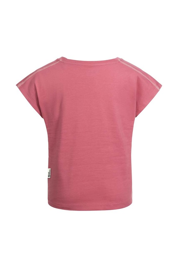 Jack Wolfskin t-shirt bawełniany dziecięcy TAKE A BREAK 1610591. różowy SS24