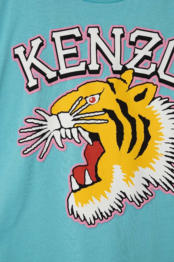 Момиче Детска памучна тениска Kenzo Kids K60836.114.150 син