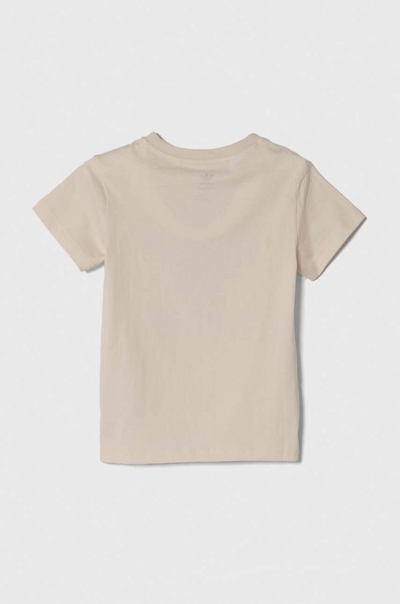 Dječja pamučna majica kratkih rukava adidas Originals TREFOIL TEE IN8452 bež SS24