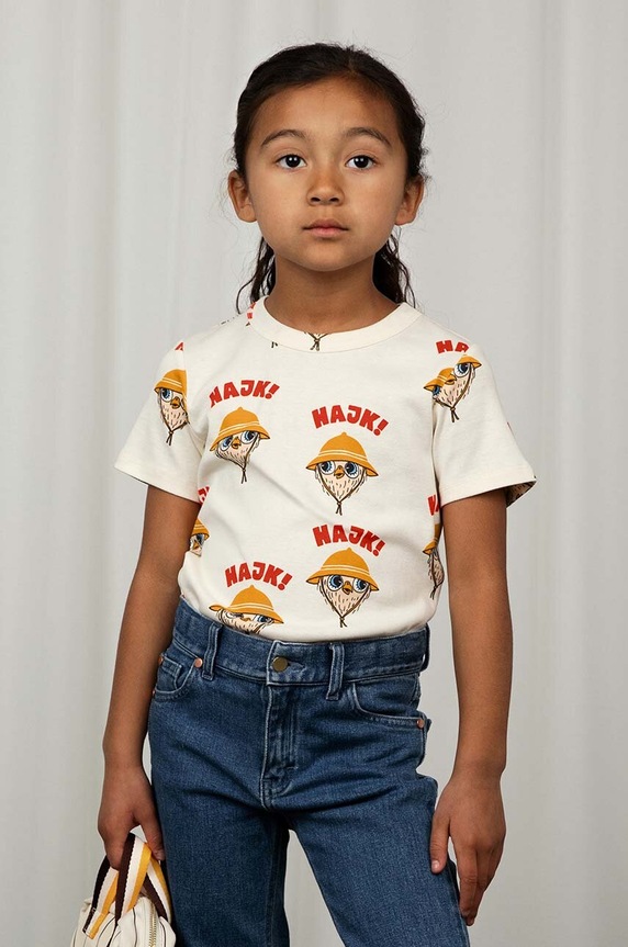 Mini Rodini t-shirt bawełniany dziecięcy Hike wzorzyste biały 2422017111