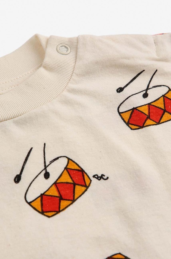 Chłopiec Bobo Choses t-shirt bawełniany niemowlęcy 124AB007 beżowy