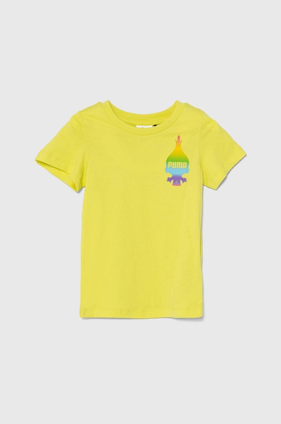 Dětské bavlněné tričko Puma PUMA X TROLLS Tee potisk zelená 624816