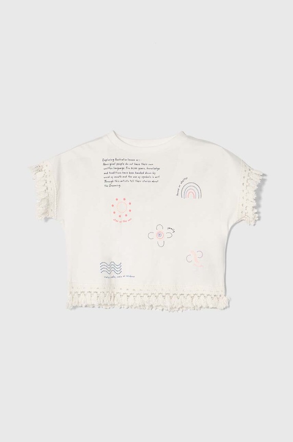 zippy t-shirt bawełniany dziecięcy nadruk biały 3105939201