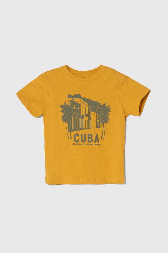 zippy t-shirt bawełniany dziecięcy nadruk żółty 3106093905