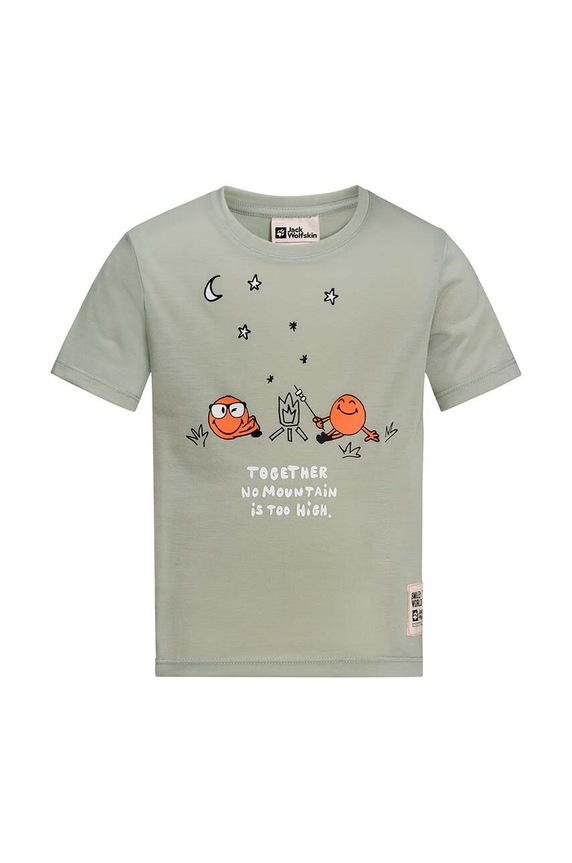Jack Wolfskin t-shirt dziecięcy SMILEYWORLD CAMP pozostałe zielony 1610811.