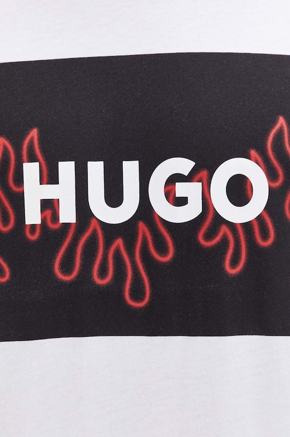 Bavlnené tričko HUGO 50506989 biela