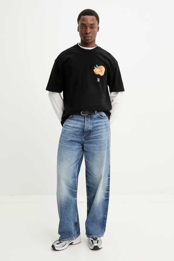 HUGO longsleeve bărbătesc din bumbac Daposo 50511029 alb SS26