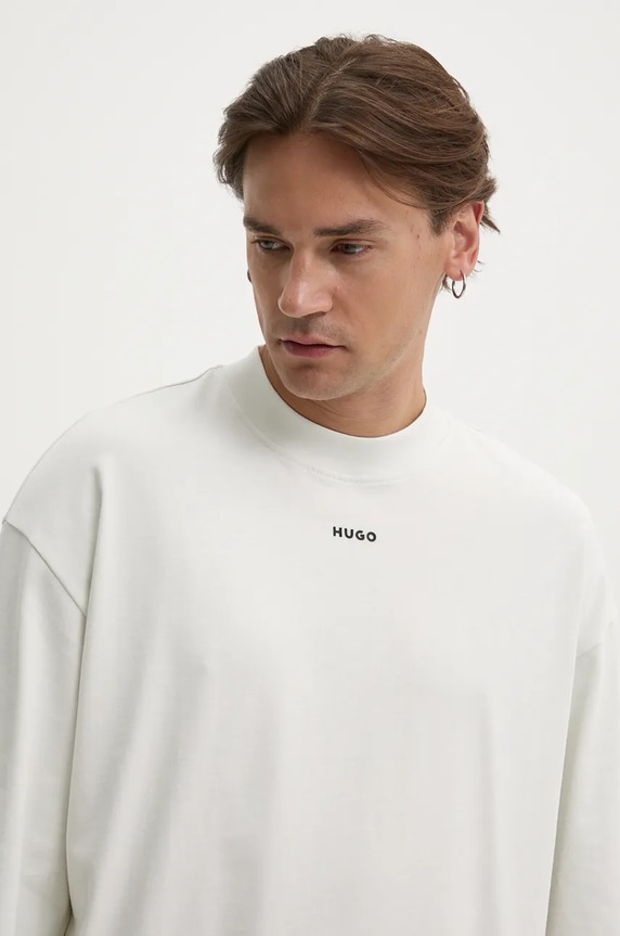 HUGO longsleeve bărbătesc din bumbac Daposo bej 50511029