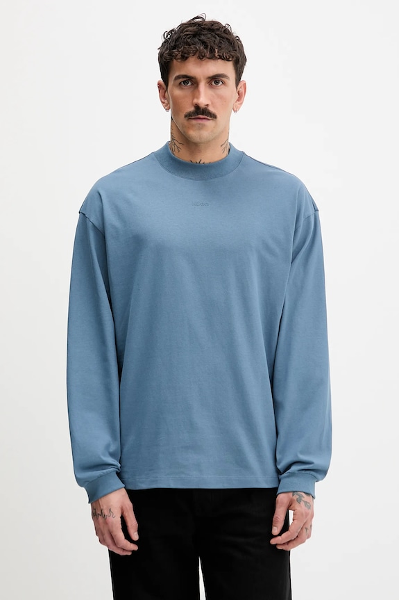 HUGO longsleeve bărbătesc din bumbac Daposo albastru 50511029