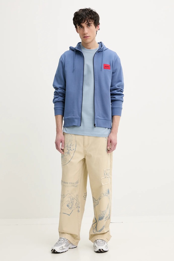 HUGO longsleeve męski bawełniany Daposo 50511029 niebieski SS26