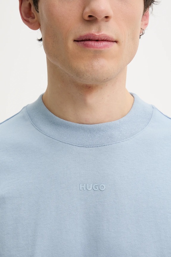 HUGO longsleeve męski bawełniany Daposo 50511029 niebieski