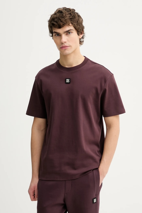 HUGO t-shirt da uomo in cotone Dalile granata 50505201