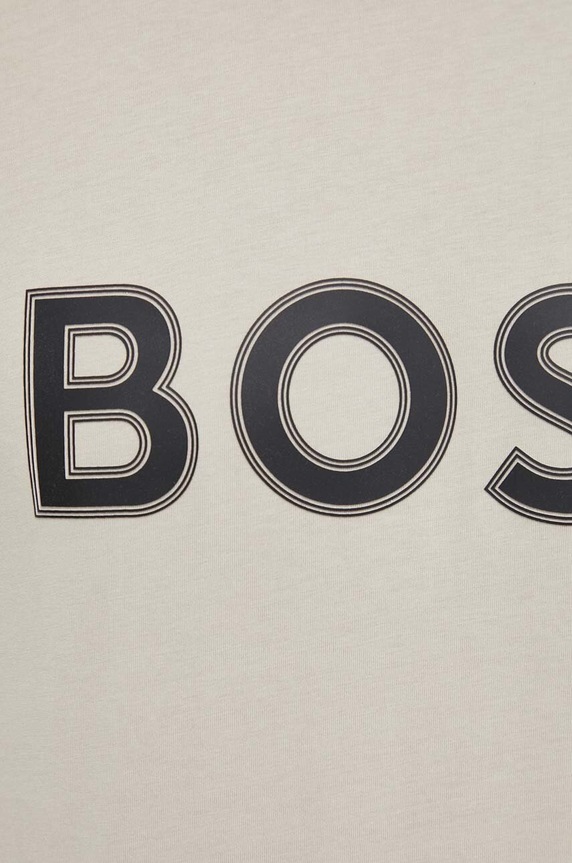 BOSS Green t-shirt bawełniany beżowy 50506344