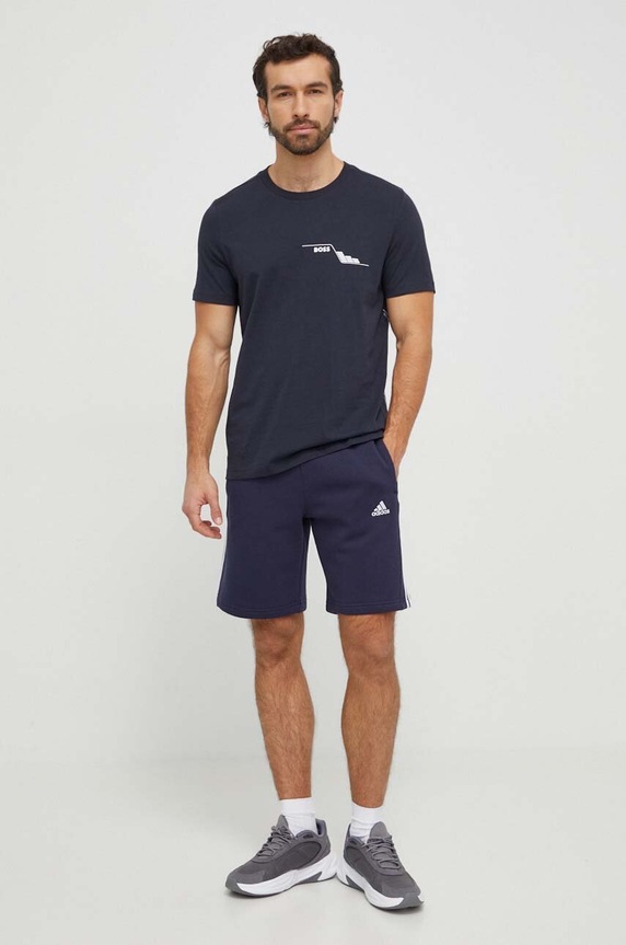 BOSS Green t-shirt bawełniany 50506358 granatowy SS24