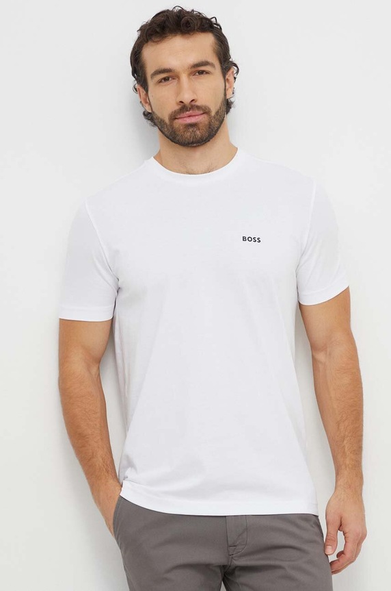 BOSS Green tricou bărbați Tee 50506373 alb AA00