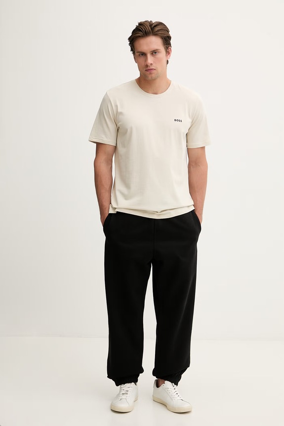 BOSS ležerna kratka majica moška iz bombaža z elastanom Mix&Match T-Shirt R 50515312 bež SS26