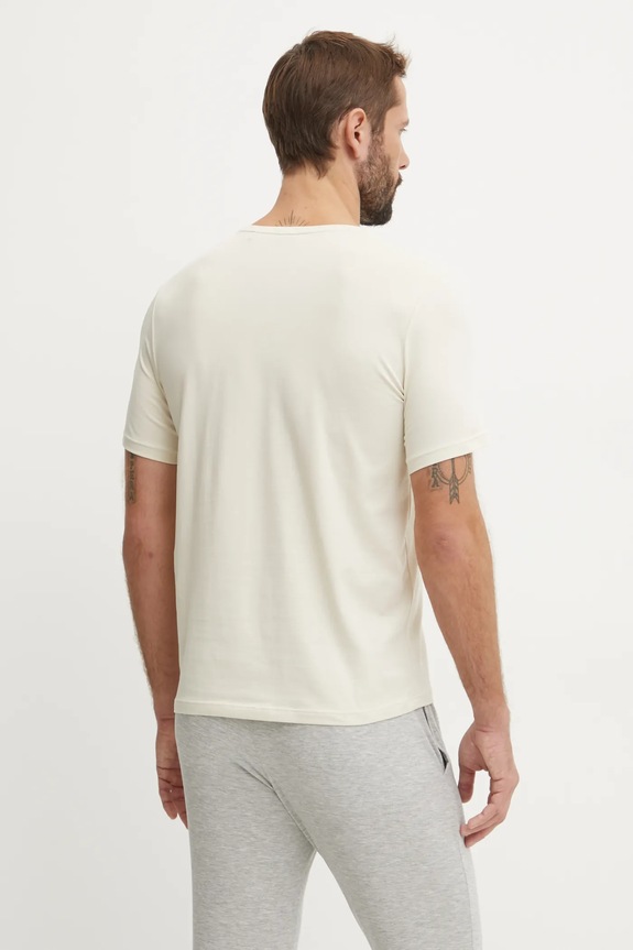 Odzież BOSS T-shirt lounge męski bawełniany z elastanem Mix&Match T-Shirt R 50515312 beżowy