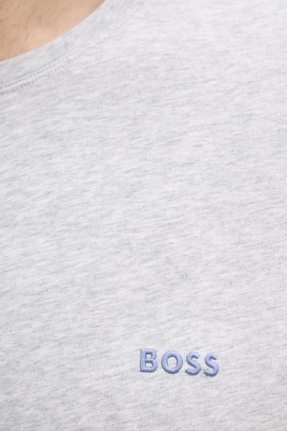 BOSS lounge tričko pánske bavlnené s elastanom Mix&Match T-Shirt R sivá 50515312