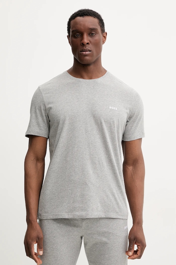 BOSS Maglietta loungewear da uomo in cotone con elastan Mix&Match T-Shirt R grigio 50515312
