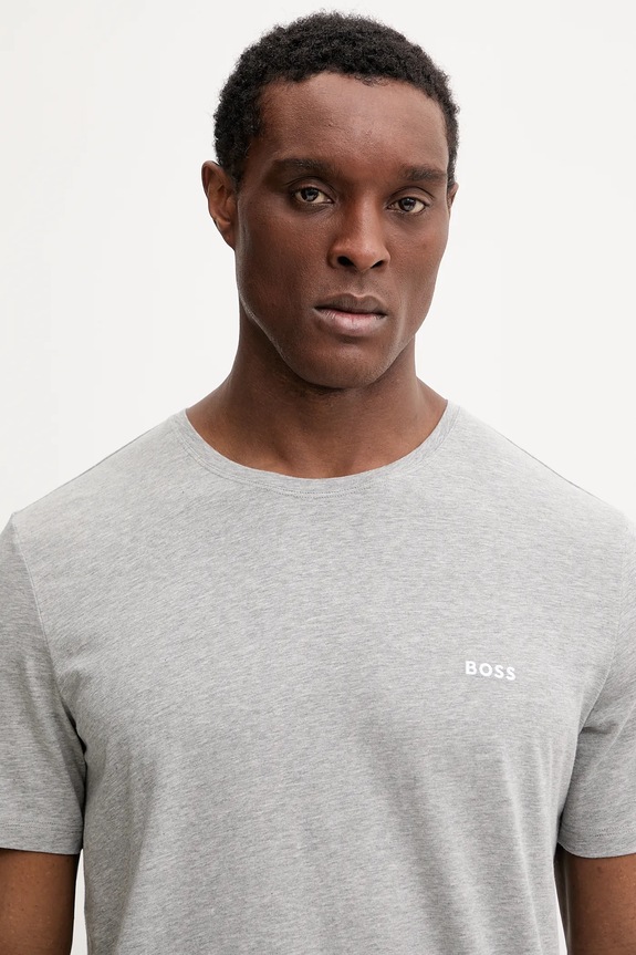 BOSS Maglietta loungewear da uomo in cotone con elastan Mix&Match T-Shirt R grigio 50515312