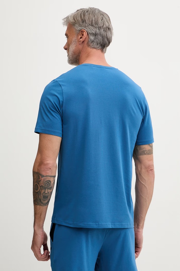 Oblečenie BOSS lounge tričko pánske bavlnené s elastanom Mix&Match T-Shirt R 50515312 modrá